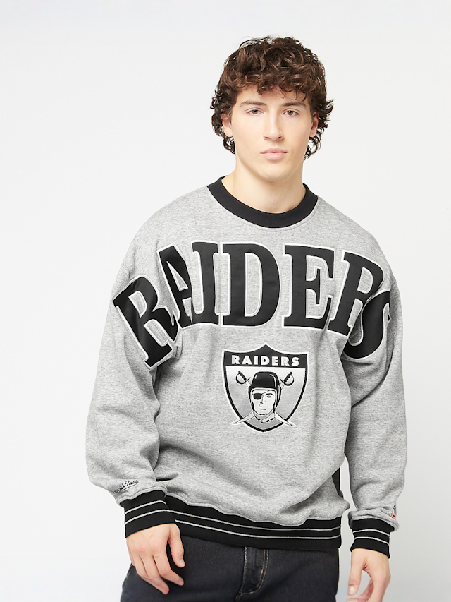 Mitchell & Ness, NFL Oakland Raiders NFL FL FLD Satin Fleece Crew, grey, Image 1 of 6