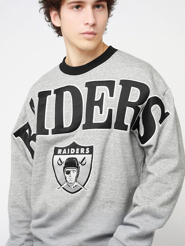 Mitchell & Ness, NFL Oakland Raiders NFL FL FLD Satin Fleece Crew, grey, Image 3 of 6