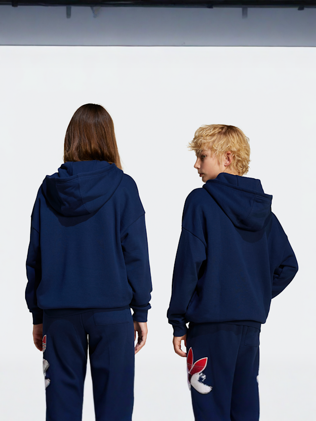 adidas Originals, Big Logo Oversizes Kids Hoodie, blue, Image 2 of 5