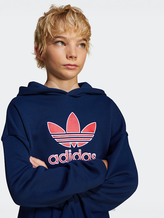 adidas Originals, Big Logo Oversizes Kids Hoodie, blue, Image 3 of 5
