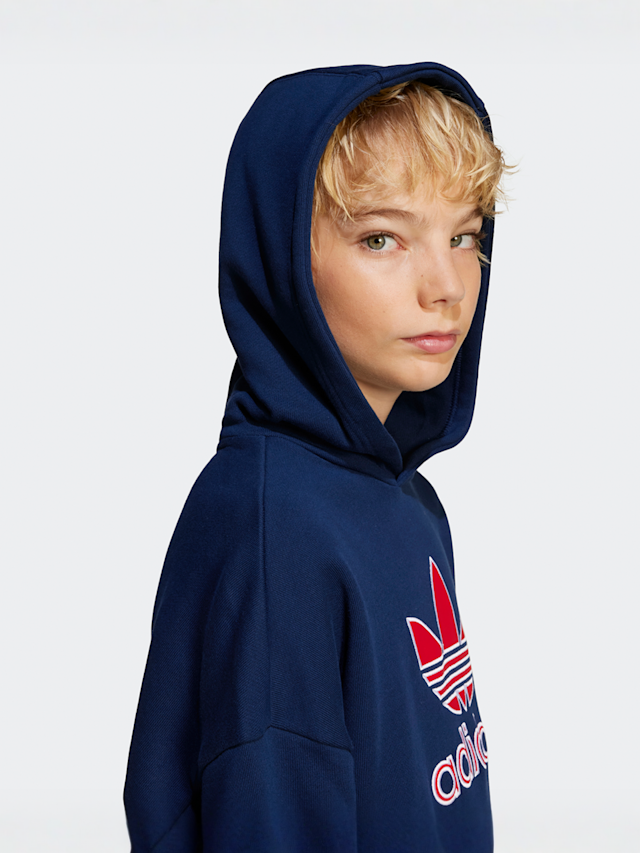 adidas Originals, Big Logo Oversizes Kids Hoodie, blue, Image 4 of 5