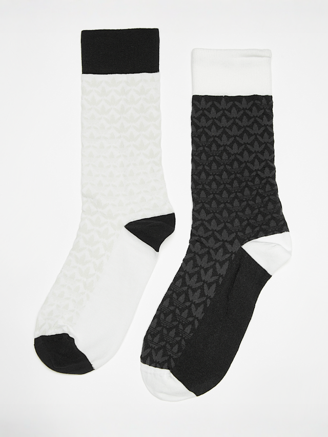 adidas Originals, 2 PACK - Monogram Crew Socks, black, Image 1 of 2