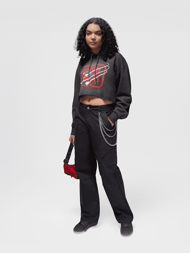 Jordan, Flight Fleece Graphics Hoodie, grey, Image 6 of 6