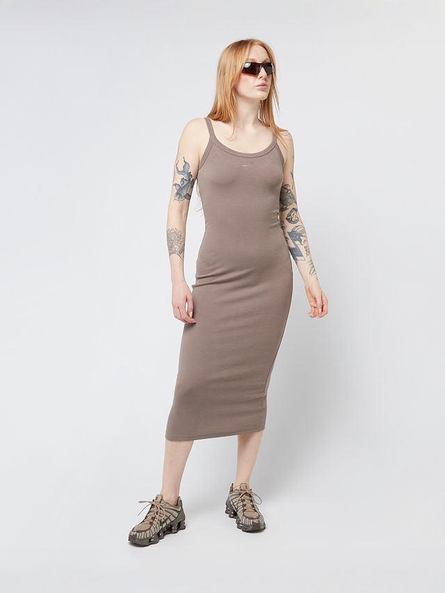 Nike, Sportswear Chill Knit Mini-Rib Tank Dress, brown, Image 4 of 4