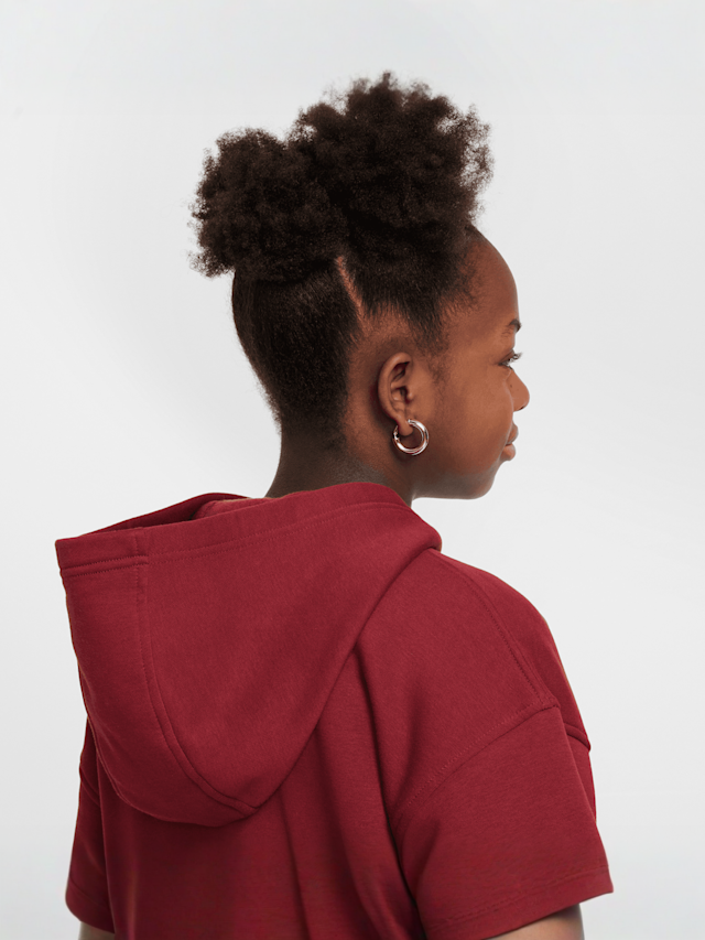 Nike, Sportswear Club Fleece Oversized Full-Zip Hoodie, red, Image 6 of 7