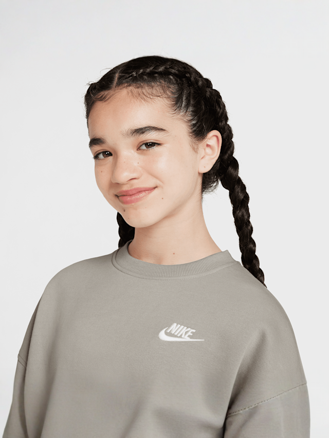 Nike, Sportswear Club Fleece Boxy Crew Low Brand Read, grey, Image 3 of 3