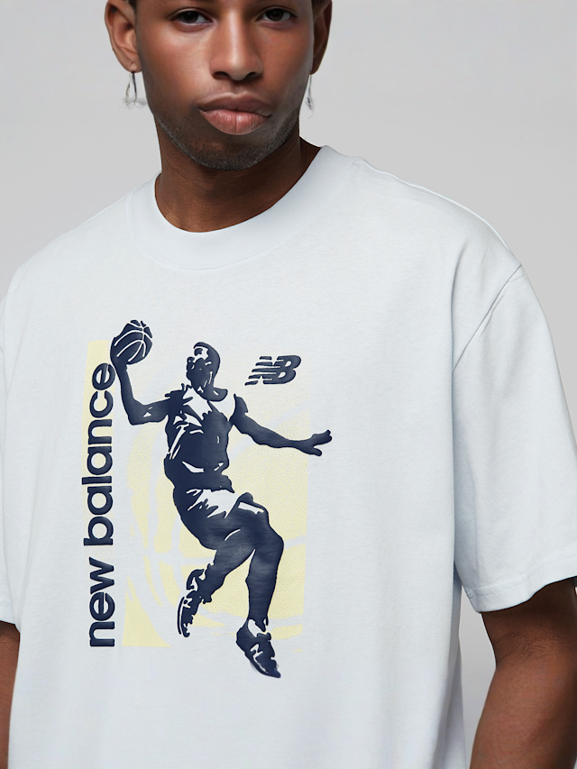 New Balance, Hoops Graphic Vintage T-Shirt, blue, Image 3 of 4