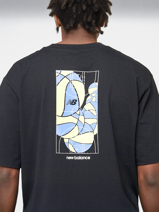 New Balance, Hoops Mosaic Court Graphic T-Shirt, black, Image 4 of 5