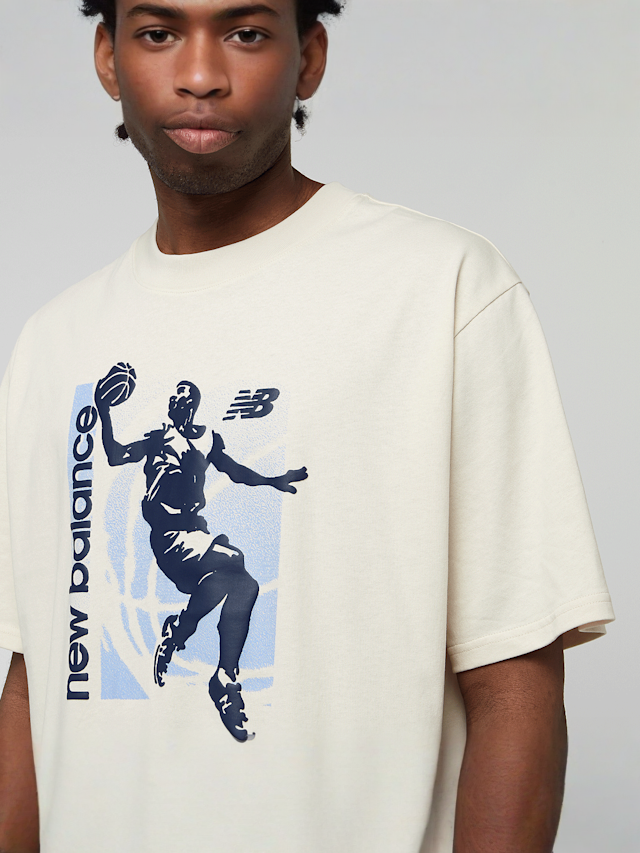 New Balance, Hoops Graphic Vintage T-Shirt, beige, Image 3 of 4