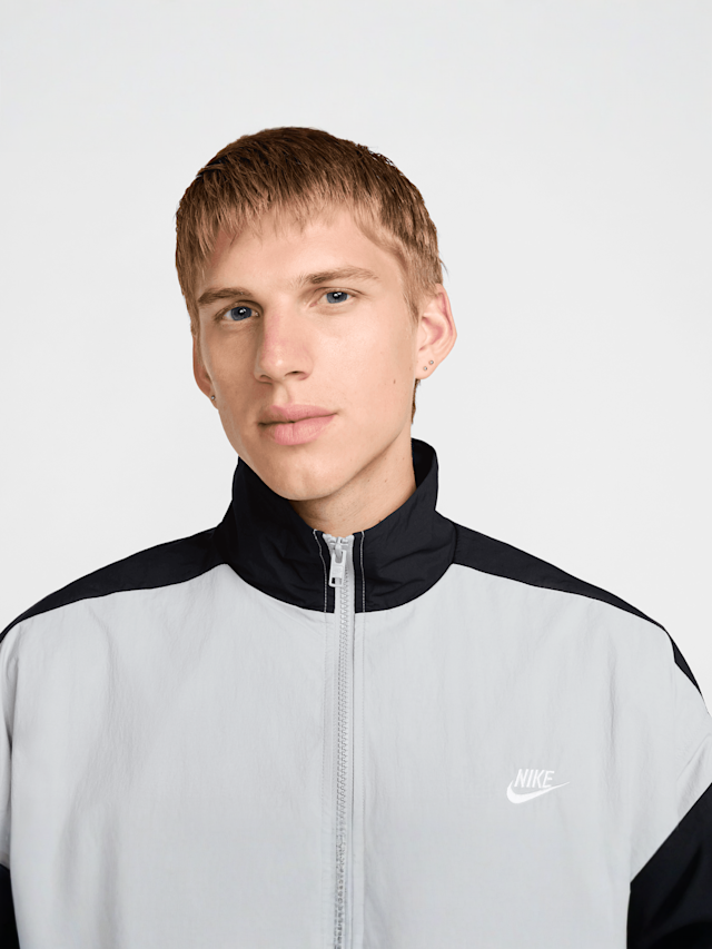 Nike, Club Woven Oversized Track Jacket, grey, Image 3 of 5