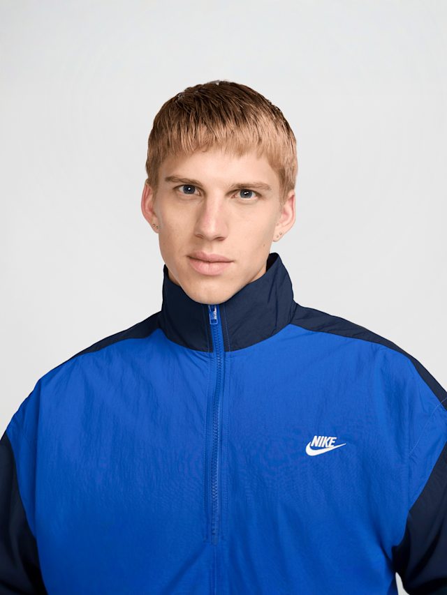 Nike, Club Woven Oversized Track Jacket, blue, Image 3 of 6