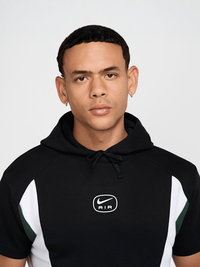 Nike, Sportswear Swoosh Air Fleece Hoodie, black, Image 3 of 5