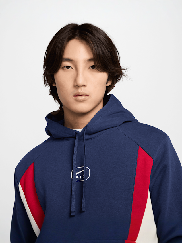 Nike, Sportswear Swoosh Air Fleece Hoodie, blue, Image 3 of 5