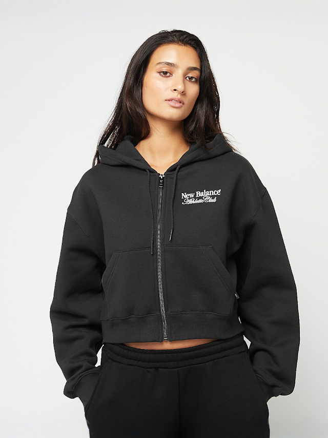 New Balance, Waist Length Full Zip Hoodie, black, Image 1 of 4
