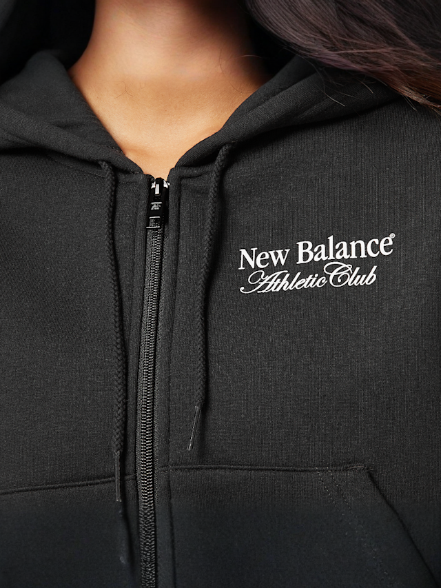 New Balance, Waist Length Full Zip Hoodie, black, Image 3 of 4