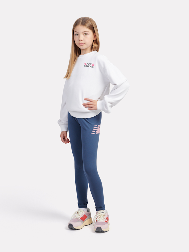 New Balance, Stacked Floral Back Graphic French Terry Crew, white, Image 6 of 6