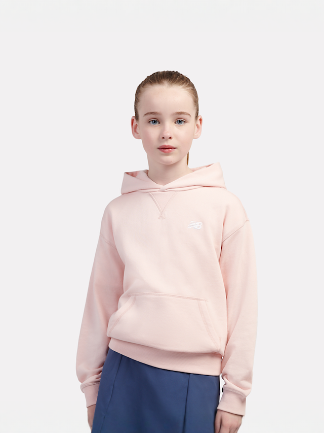 New Balance, French Terry Small Logo Hoodie, light pink, Image 1 of 4