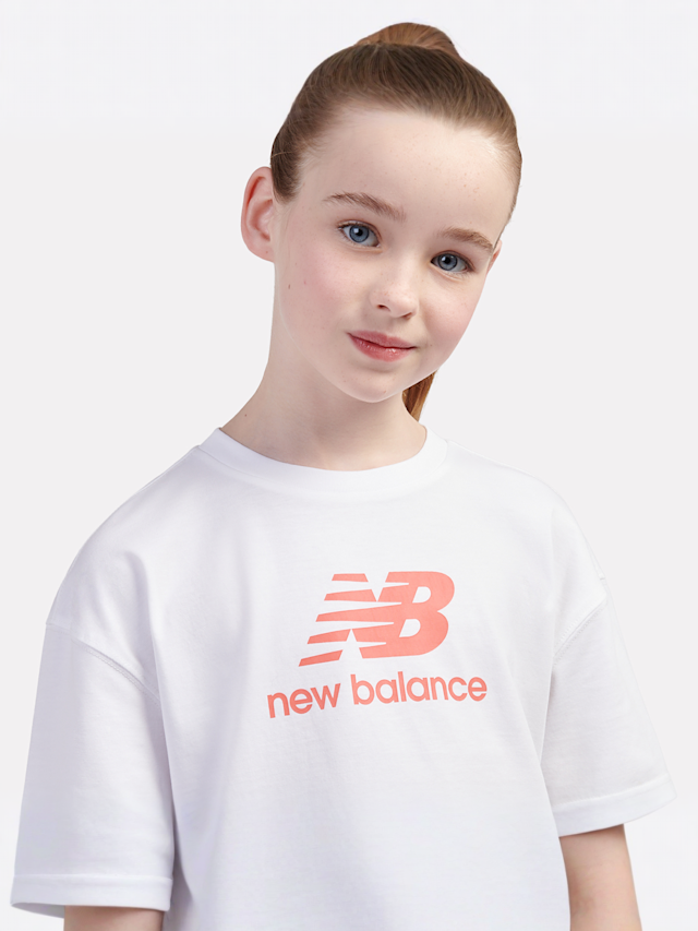 New Balance, Stacked Logo Tee And Cycle Short Set, black, Image 3 of 4