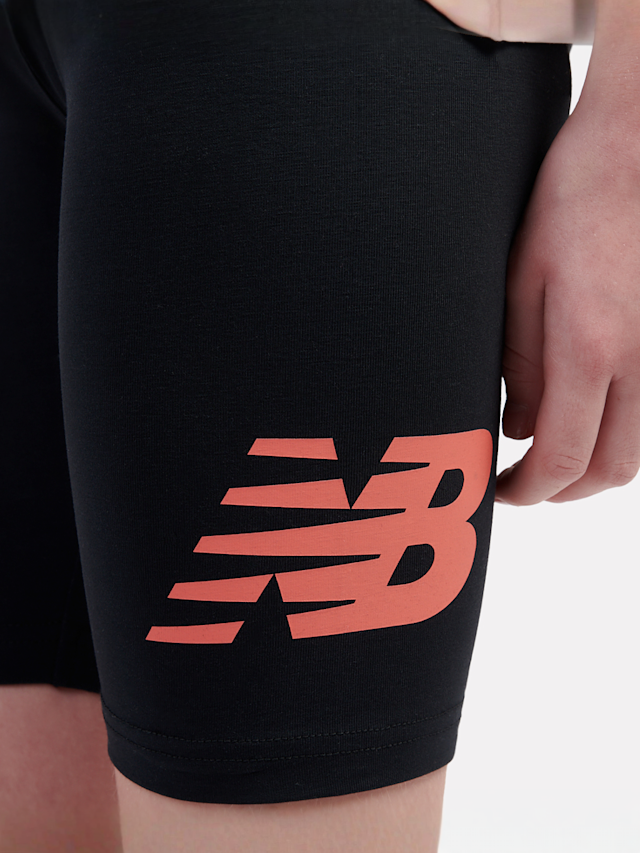 New Balance, Stacked Logo Tee And Cycle Short Set, black, Image 4 of 4