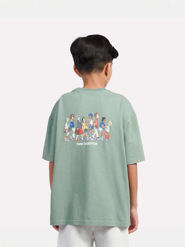 New Balance, Back Graphic Queue Tee, green, Image 1 of 6