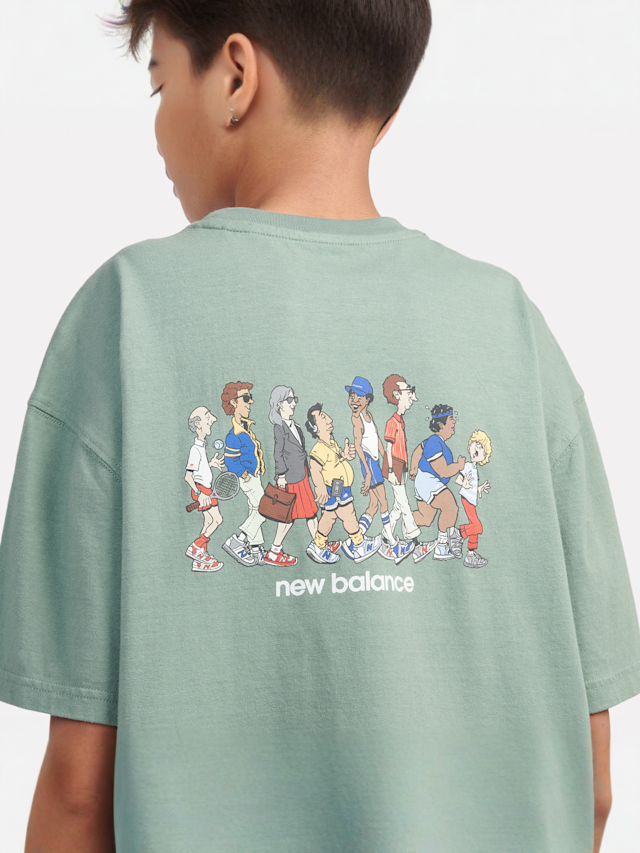 New Balance, Back Graphic Queue Tee, green, Image 5 of 6