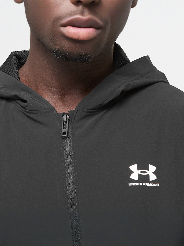 Under Armour, Stretch Woven Windbreaker, black, Image 3 of 4