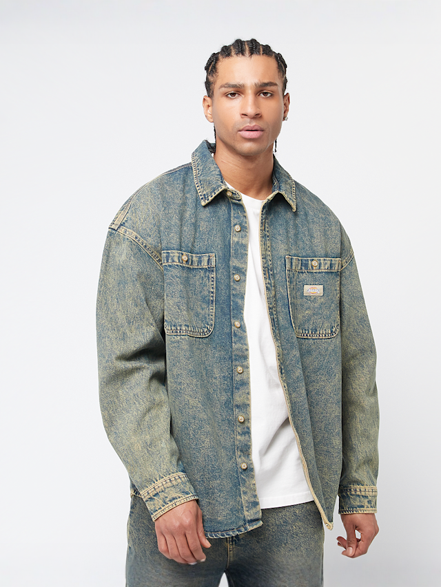 Dickies, Houston Longsleeve Shirt, blue, Image 1 of 4