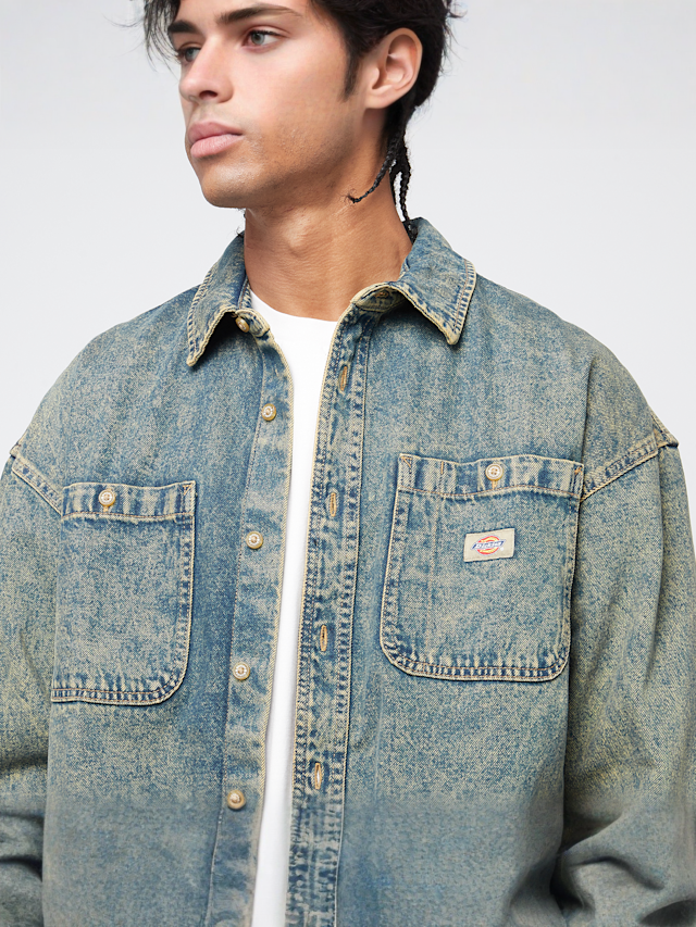 Dickies, Houston Longsleeve Shirt, blue, Image 3 of 4