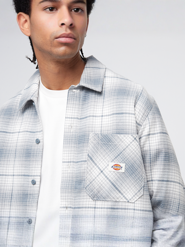Dickies, FOREST CHECK SHIRT cypress, blue, Image 3 of 4