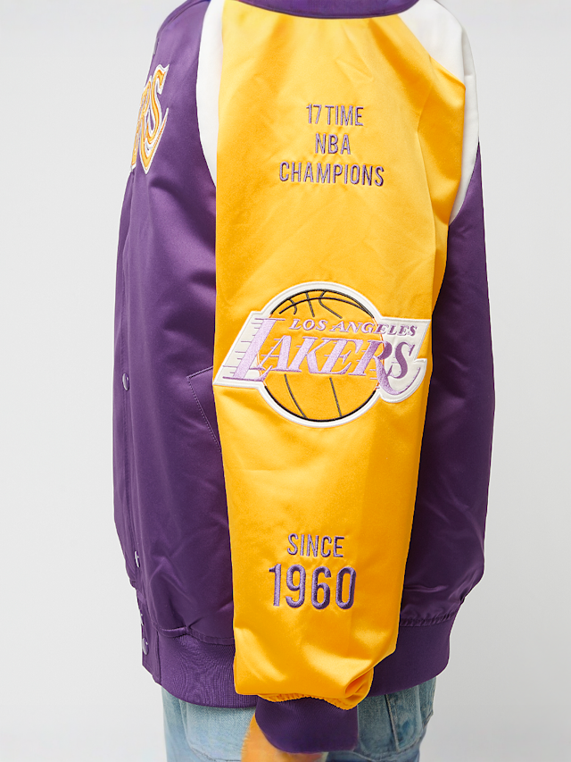 Mitchell & Ness, NBA Team Origins Satin Jacket Vintage Logo LA Lakers, purple, Image 3 of 8
