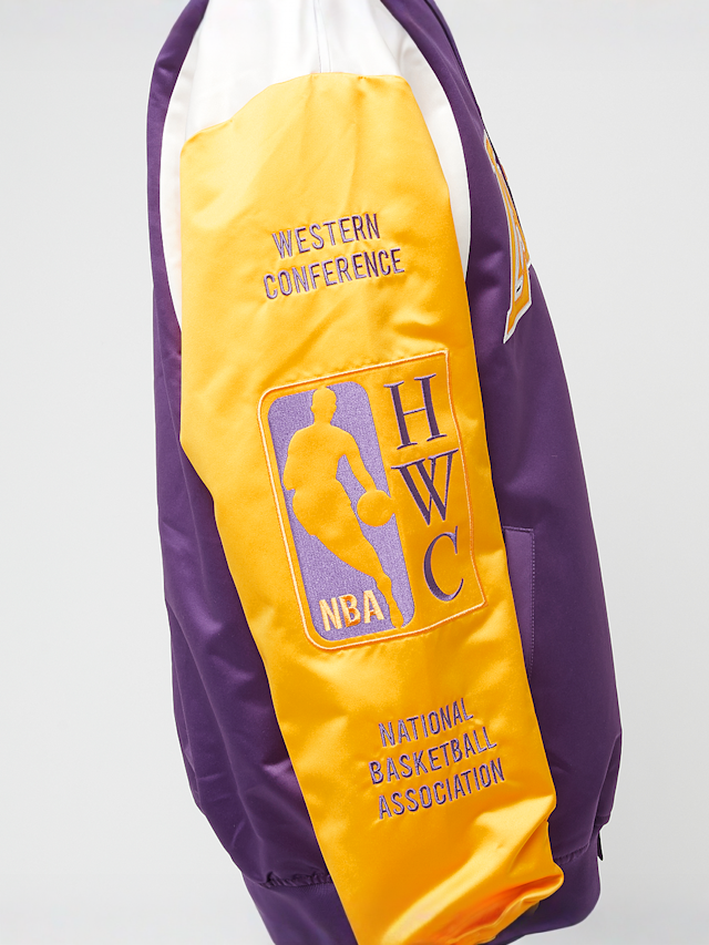 Mitchell & Ness, NBA Team Origins Satin Jacket Vintage Logo LA Lakers, purple, Image 4 of 8