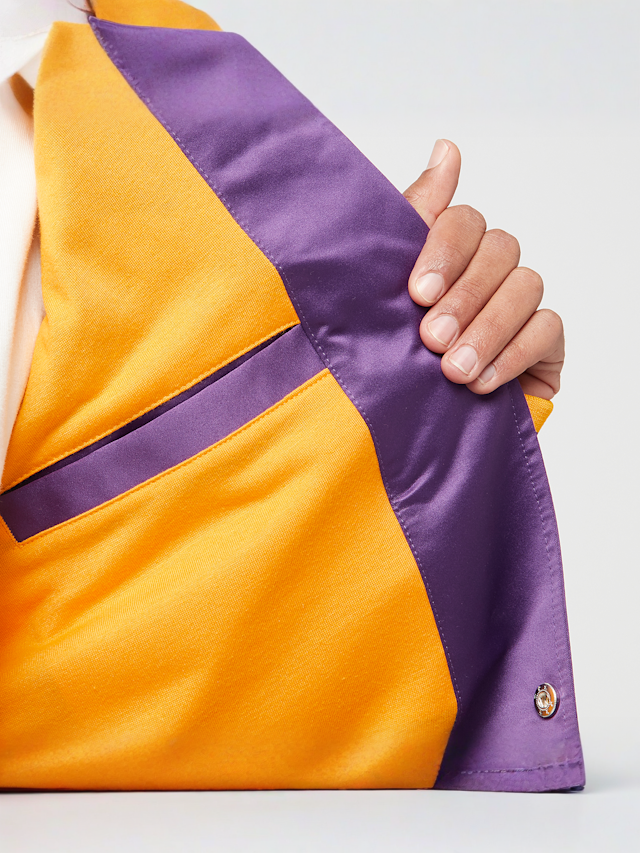 Mitchell & Ness, NBA Team Origins Satin Jacket Vintage Logo LA Lakers, purple, Image 7 of 8