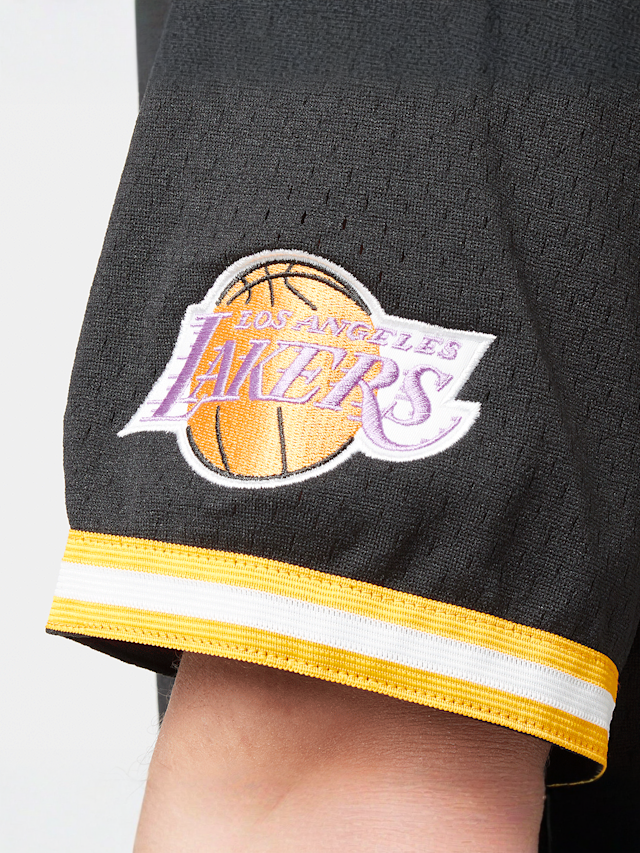 Mitchell & Ness, NBA On the Clock Mesh Button Front Vintage Logo LA Lakers, black, Image 5 of 6