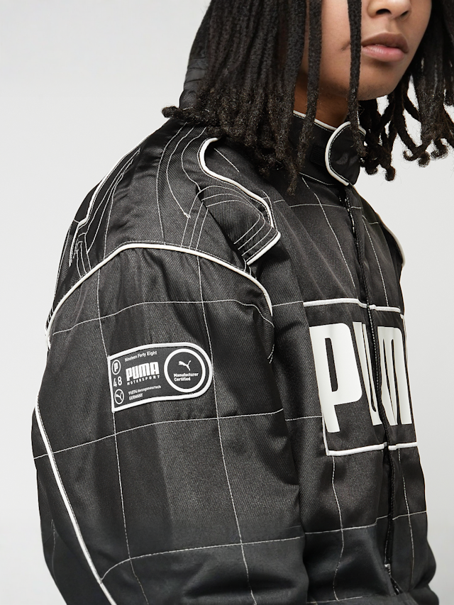 PUMA, Archive Seasonal Relaxed Racer Jacket, black, Image 4 of 7