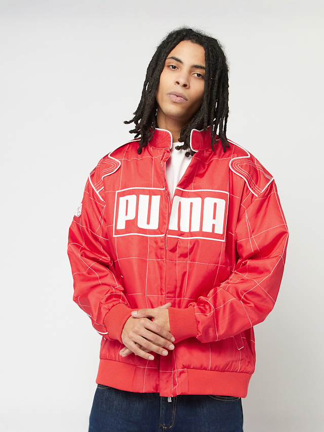 PUMA, Archive Seasonal Relaxed Racer Jacket, red, Image 1 of 7