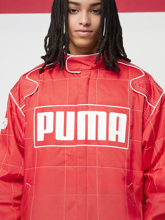 PUMA, Archive Seasonal Relaxed Racer Jacket, red, Image 3 of 7