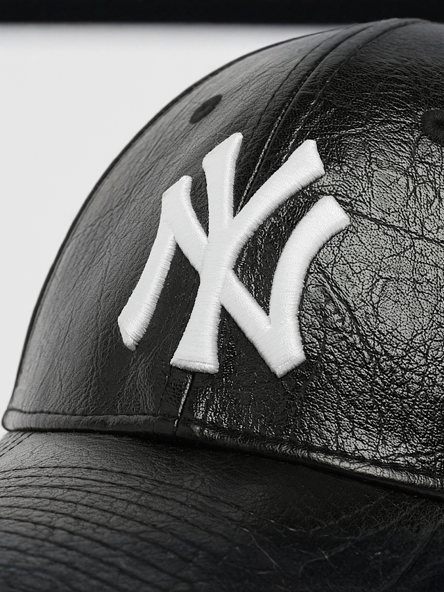 New Era, Female 9FORTY Crinkled PU New York Yankees, black, Image 3 of 4