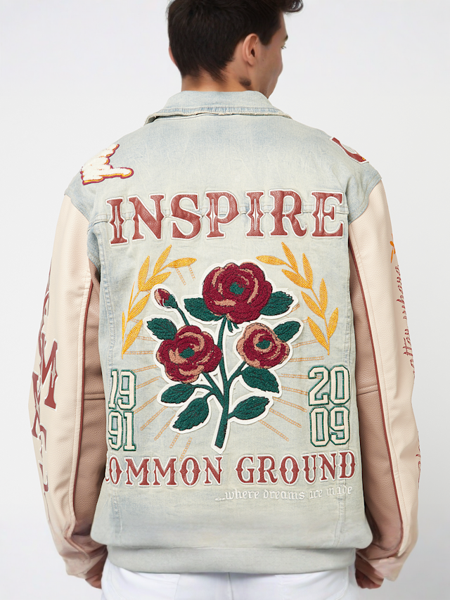 Smoke Rise, Varsity Denim Jacket, blue, Image 6 of 7