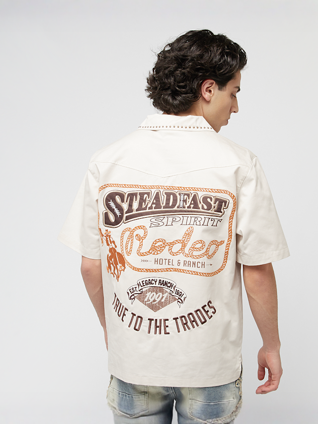 Smoke Rise, Western Short Sleeve Rodeo Shirt, beige, Image 1 of 5