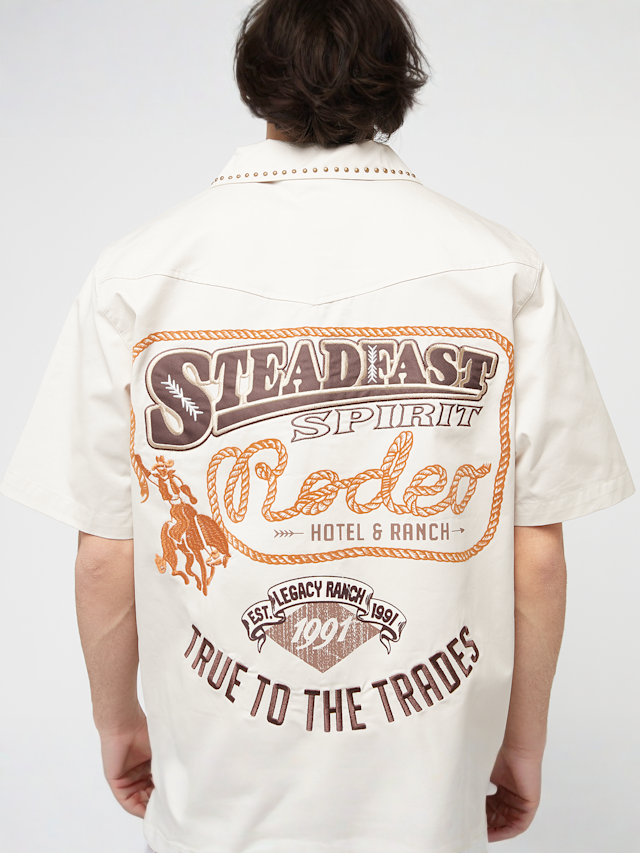 Smoke Rise, Western Short Sleeve Rodeo Shirt, beige, Image 4 of 5