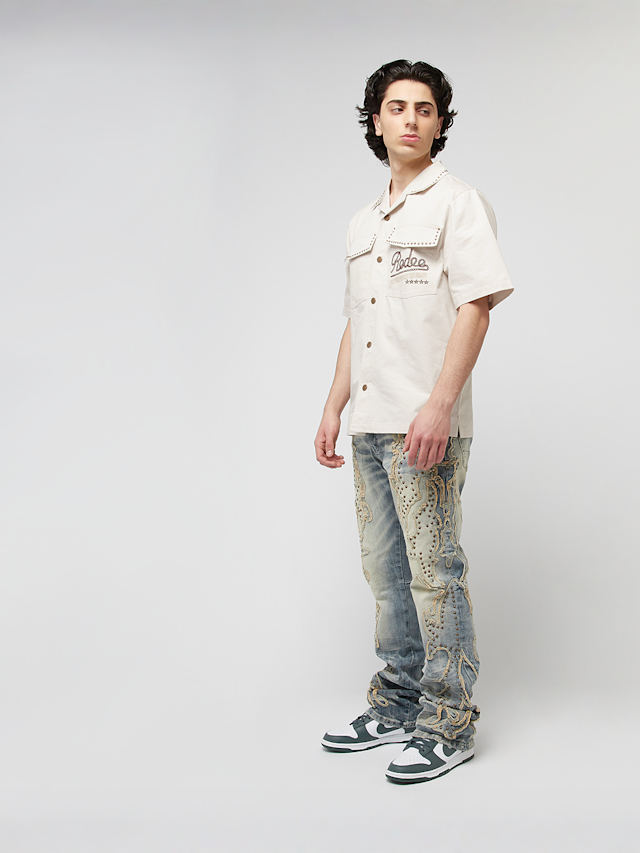 Smoke Rise, Western Short Sleeve Rodeo Shirt, beige, Image 5 of 5
