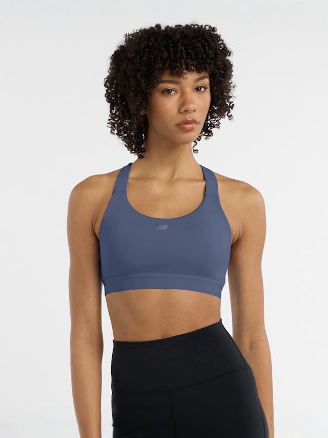 New Balance, Essential Train Bra, blue, Image 1 of 5