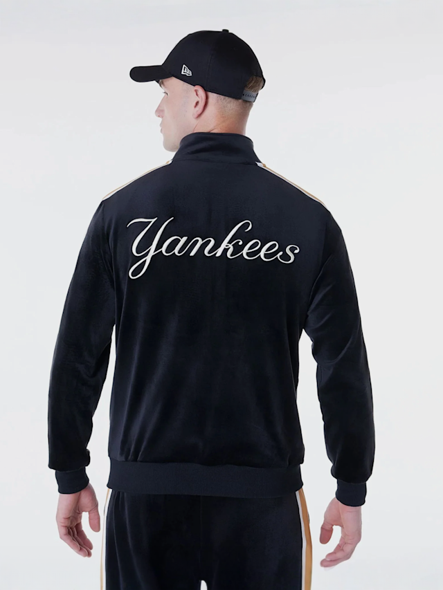 New Era, MLB Velour Track Top New York Yankees, black, Image 3 of 7