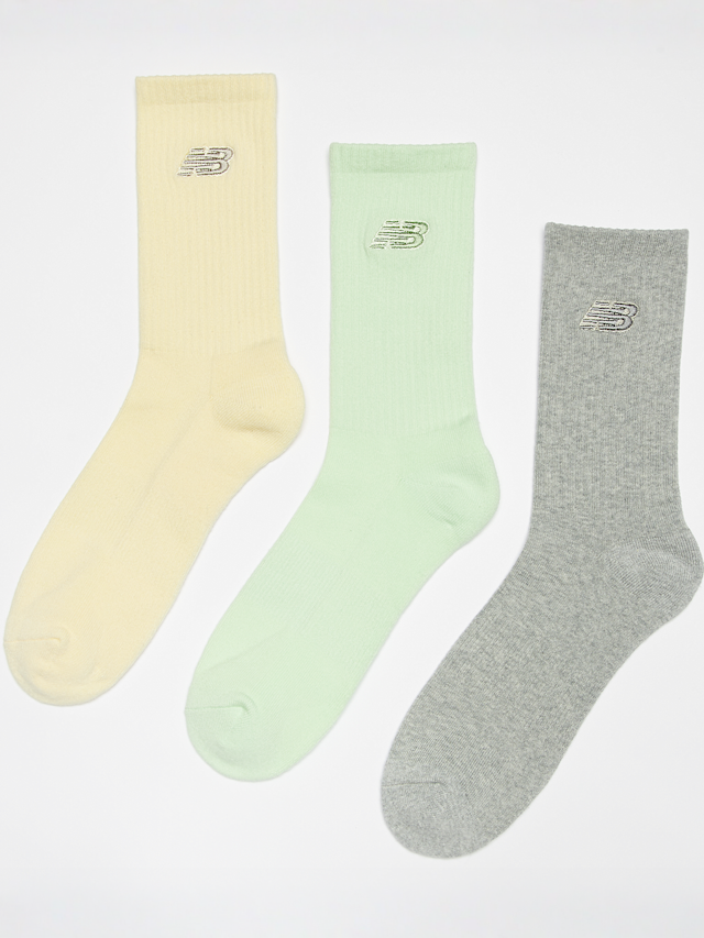 New Balance, 3 PACK - Solid Midcalf Embroidery Logo Socks, multi-colour, Image 1 of 2