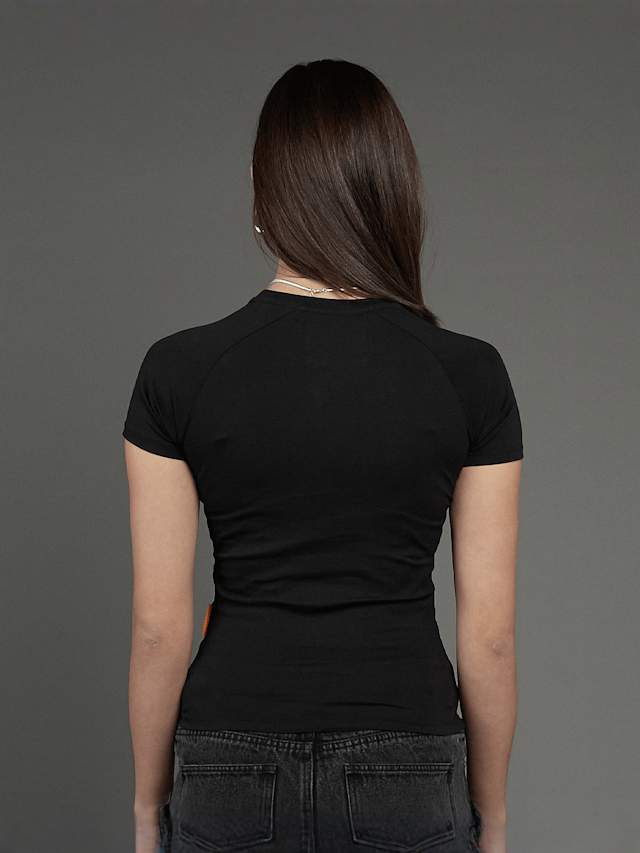 SNIPES, Snipes Varsity Raglan Tight Tee, black, Image 2 of 5