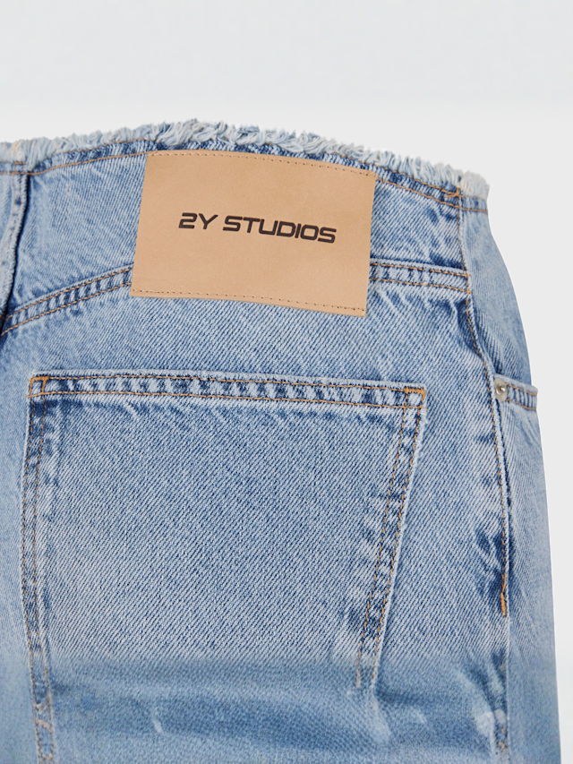 2Y STUDIOS, Ria Open Hem Low Waist Baggy Jeans, blue, Image 4 of 5