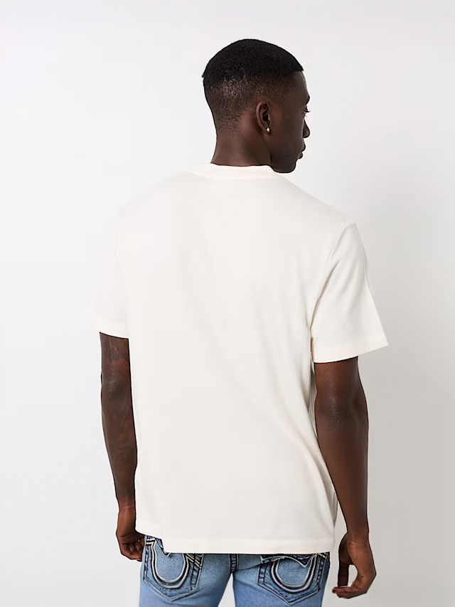 True Religion, Vintage Crackle Buddha Tee, white, Image 2 of 4