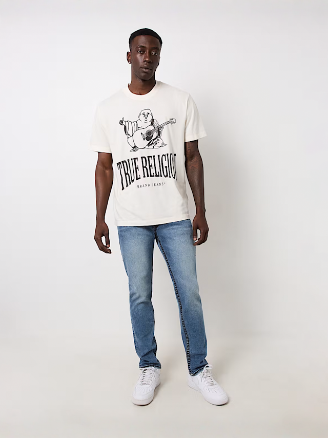 True Religion, Vintage Crackle Buddha Tee, white, Image 4 of 4
