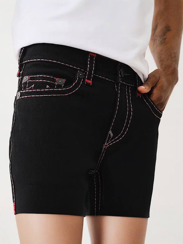 True Religion, Ricky Super T Pick Stitch Straight Jeans, black, Image 3 of 4