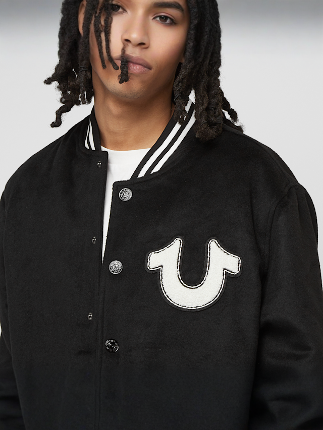 True Religion, Wool Western Bomber Jacket, black, Image 3 of 5